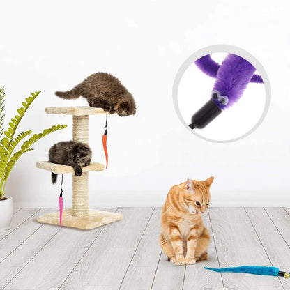Replaceable Plush Cat Toy Worm Heads – Funny Cat Stick Accessories (5/6/10/11 Pcs)