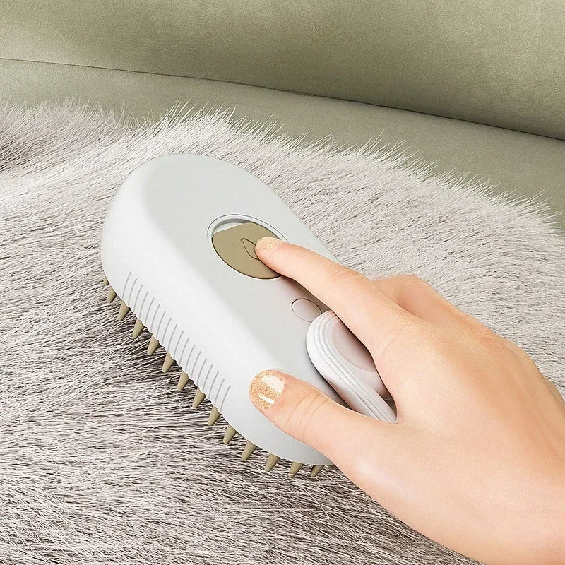3-in-1 Steam Spray Pet Massage Brush – Hair Removal Comb for Cats & Dogs