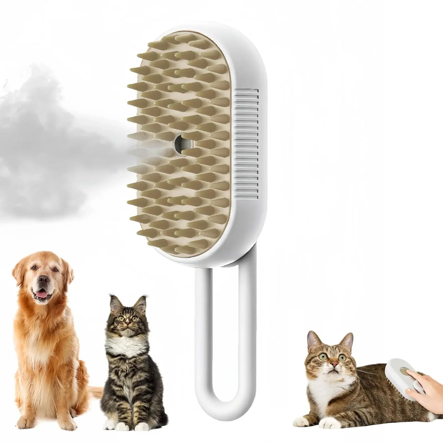 3-in-1 Steam Spray Pet Massage Brush – Hair Removal Comb for Cats & Dogs