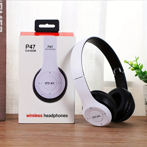 P47 Bluetooth 5.0 Wireless Headset – Foldable Sports & Gaming Headphones