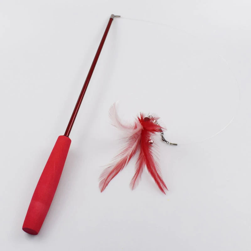 Telescopic 3-Section Cat Teaser Wand – Interactive Kitten Toy