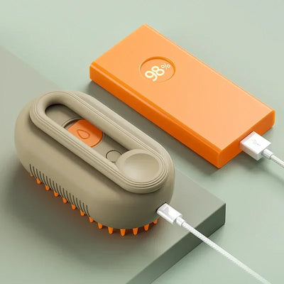 3-in-1 Steam Spray Pet Massage Brush – Hair Removal Comb for Cats & Dogs