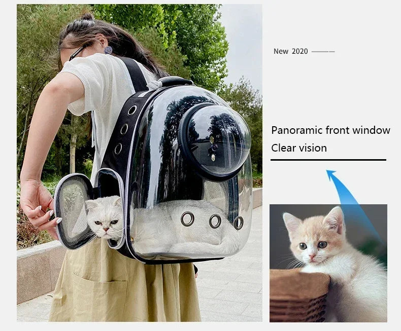 Premium Transparent Space Capsule Pet Backpack – Lightweight Travel Carrier