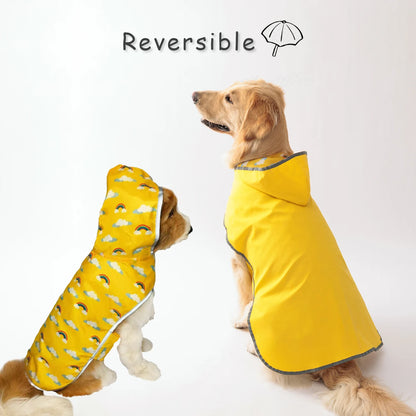 Double-Layer Yellow Dog Raincoat – Two-Way Wear