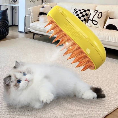 3-in-1 Steam Spray Pet Massage Brush – Hair Removal Comb for Cats & Dogs