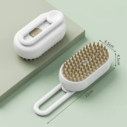 3-in-1 Steam Spray Pet Massage Brush – Hair Removal Comb for Cats & Dogs