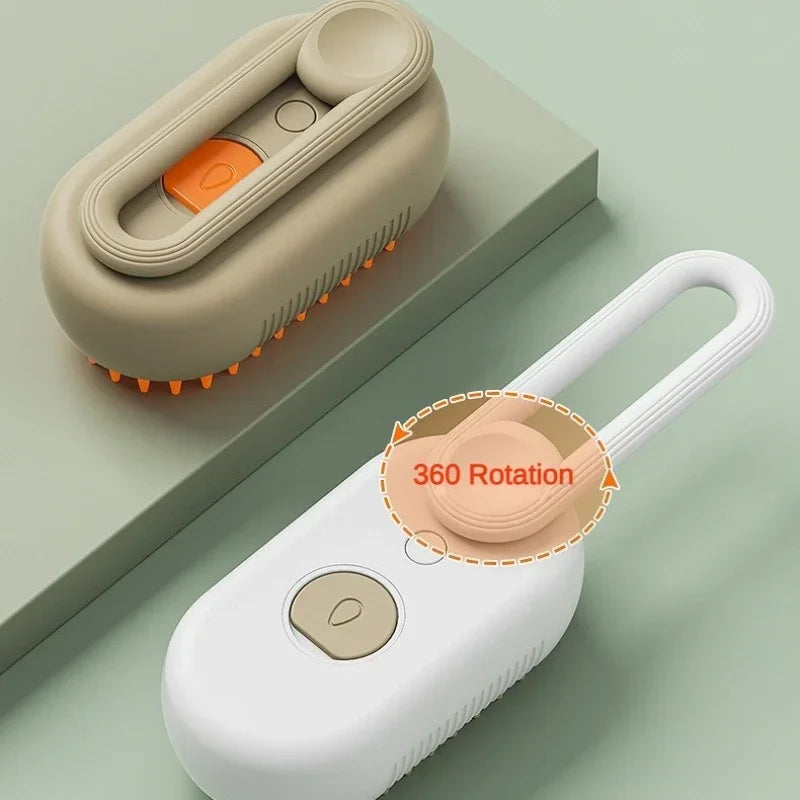 3-in-1 Steam Spray Pet Massage Brush – Hair Removal Comb for Cats & Dogs