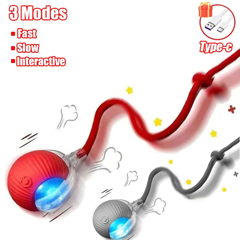 Automatic Rolling Cat & Dog Ball – Rechargeable Smart Interactive Toy