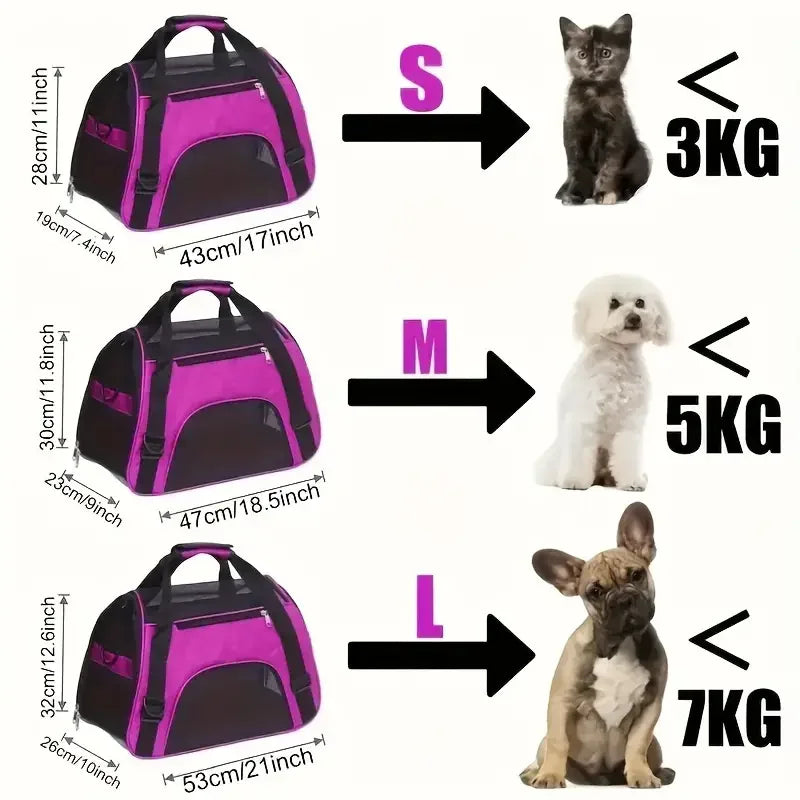 Portable Mesh Pet Carrier Bag – Travel & Outdoor Handbag for Small Dogs & Cats