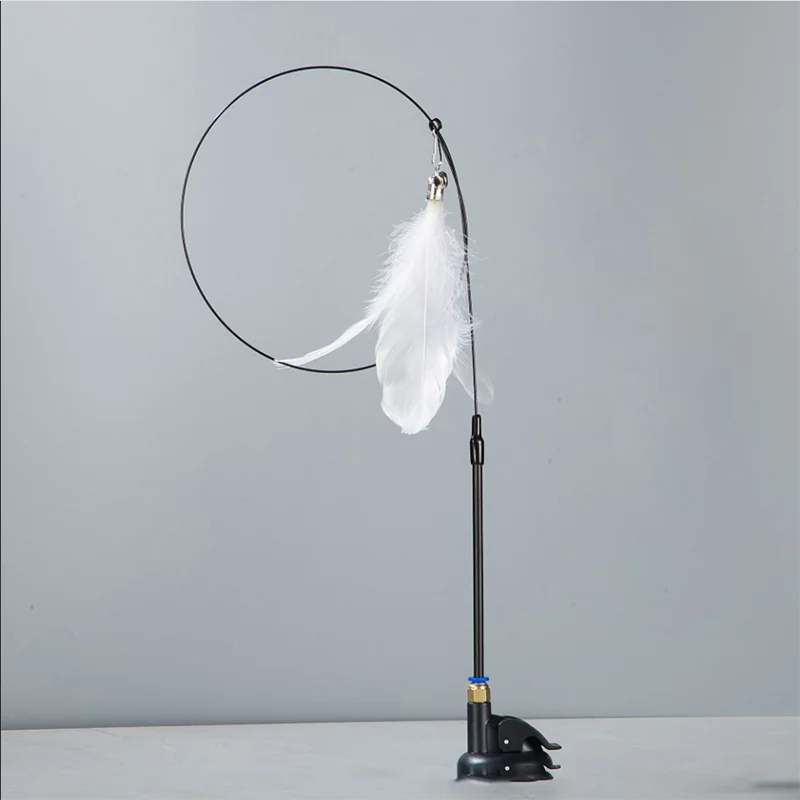 Cat Teaser Wand with Bell – Replaceable Feather Head