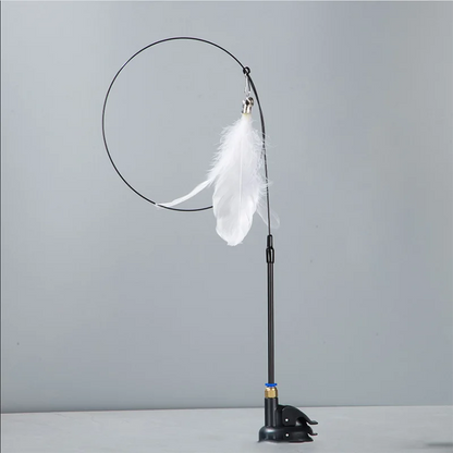 Cat Teaser Wand with Bell – Replaceable Feather Head