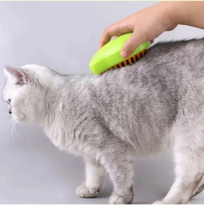 3-in-1 Electric Steam Pet Brush – Grooming & Massage Tool for Cats & Dogs