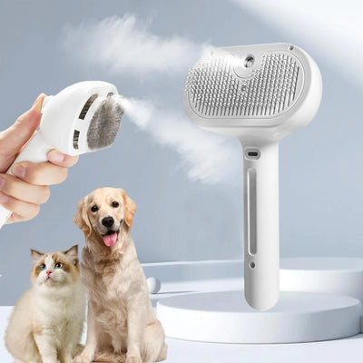Dog & Cat Steam Massage Comb – Soft Teeth Hair Removal Grooming Brush