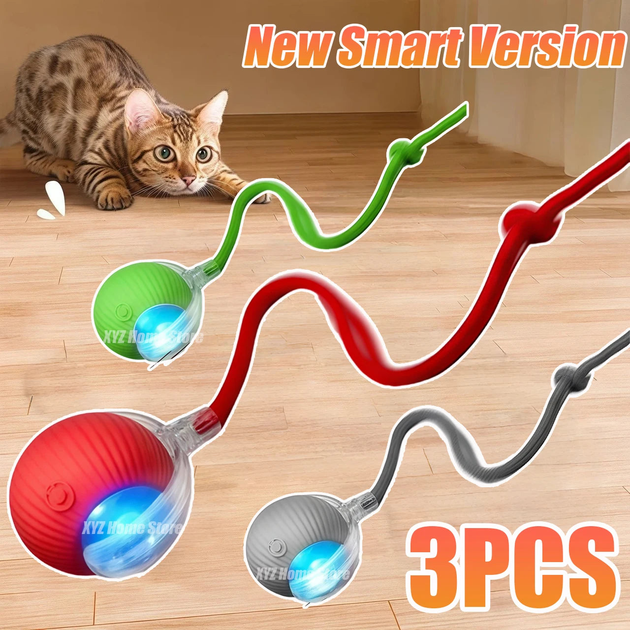 Automatic Rolling Cat & Dog Ball – Rechargeable Smart Interactive Toy