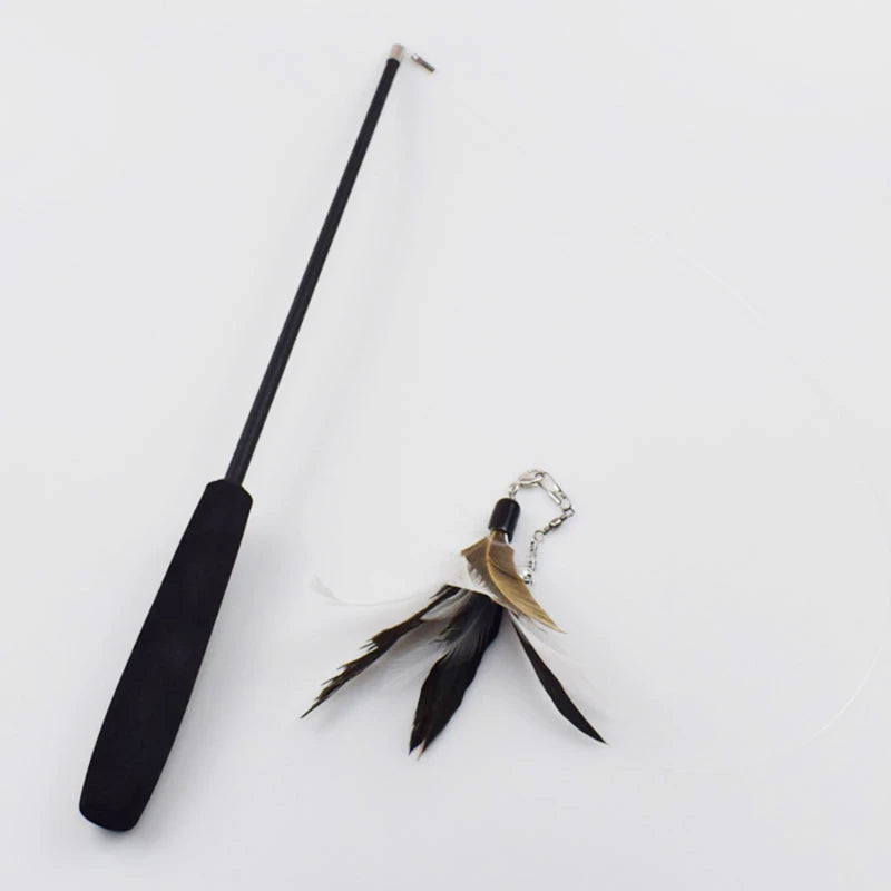Telescopic 3-Section Cat Teaser Wand – Interactive Kitten Toy