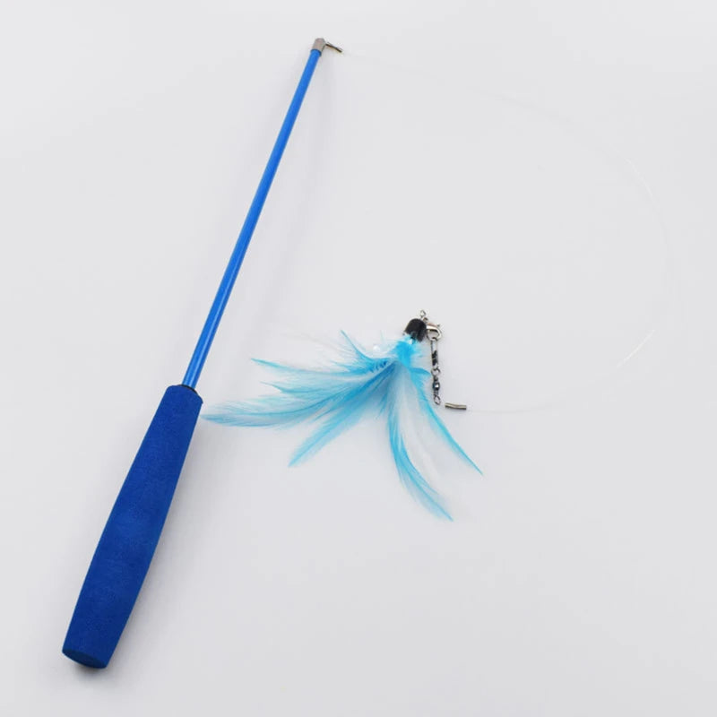 Telescopic 3-Section Cat Teaser Wand – Interactive Kitten Toy