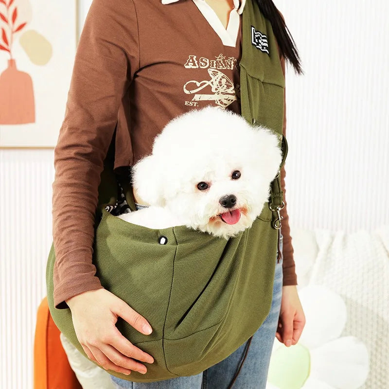 Portable Dog & Cat Sling Carrier – Crossbody Shoulder Bag for Travel