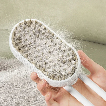 3-in-1 Steam Spray Pet Massage Brush – Hair Removal Comb for Cats & Dogs