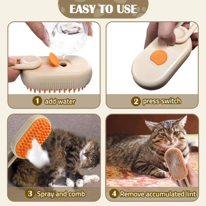 3-in-1 Steam Cat Brush & Grooming Comb