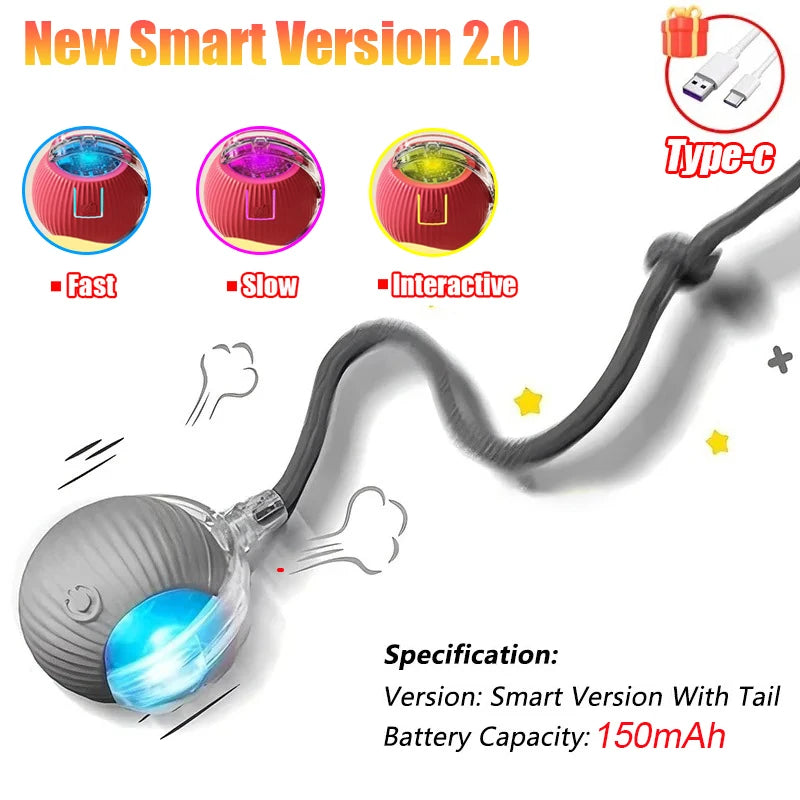 Automatic Rolling Cat & Dog Ball – Rechargeable Smart Interactive Toy