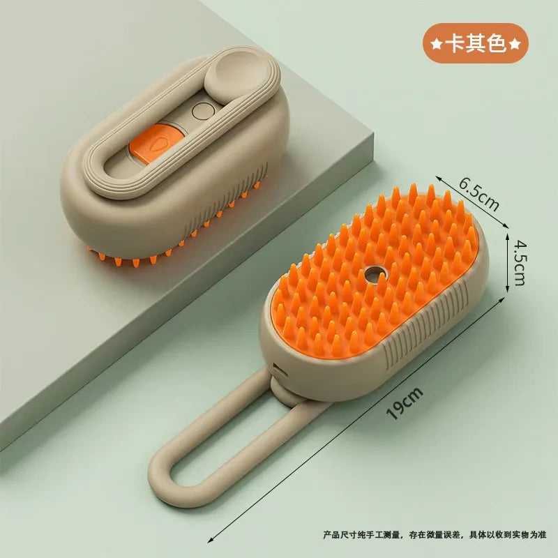 3-in-1 Electric Steam Pet Brush – Grooming & Massage Tool for Cats & Dogs