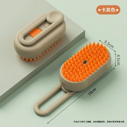 3-in-1 Electric Steam Pet Brush – Grooming & Massage Tool for Cats & Dogs