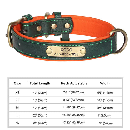 Personalized PU Leather Dog Collar with Free Engraved ID Tag