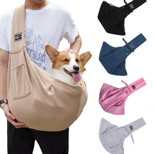 Portable Dog & Cat Sling Carrier – Crossbody Shoulder Bag for Travel