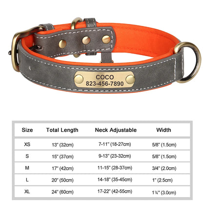 Personalized PU Leather Dog Collar with Free Engraved ID Tag