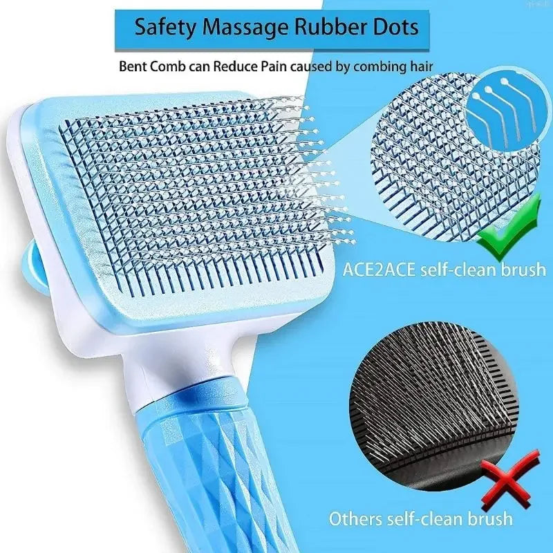 Dog & Cat Hair Remover Brush – Grooming Comb for Long-Haired Pets