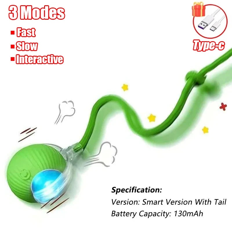 Automatic Rolling Cat & Dog Ball – Rechargeable Smart Interactive Toy