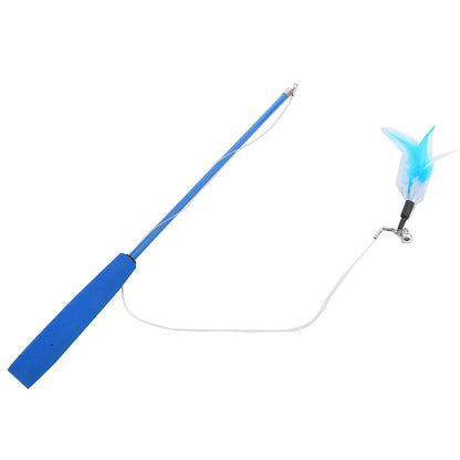 Telescopic 3-Section Cat Teaser Wand – Interactive Kitten Toy