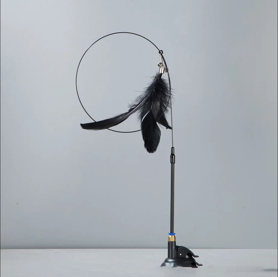 Cat Teaser Wand with Bell – Replaceable Feather Head