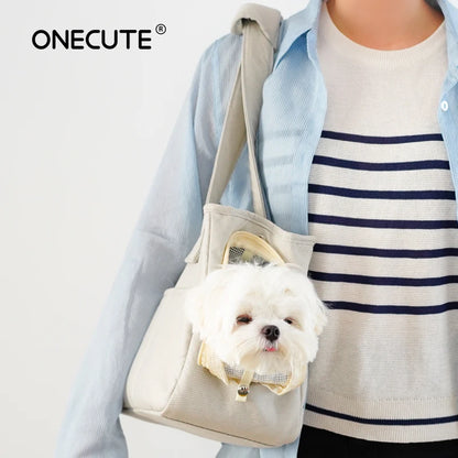 Portable Cotton Dog Carrier Sling – Handbag for Small & Medium Dogs