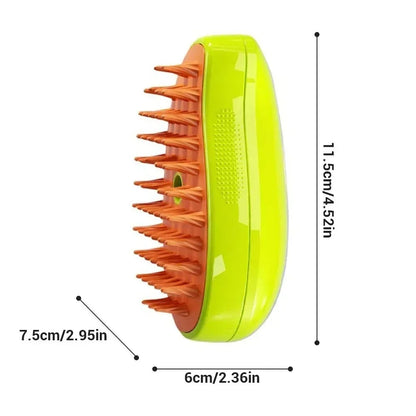 3-in-1 Electric Steam Pet Brush – Grooming & Massage Tool for Cats & Dogs