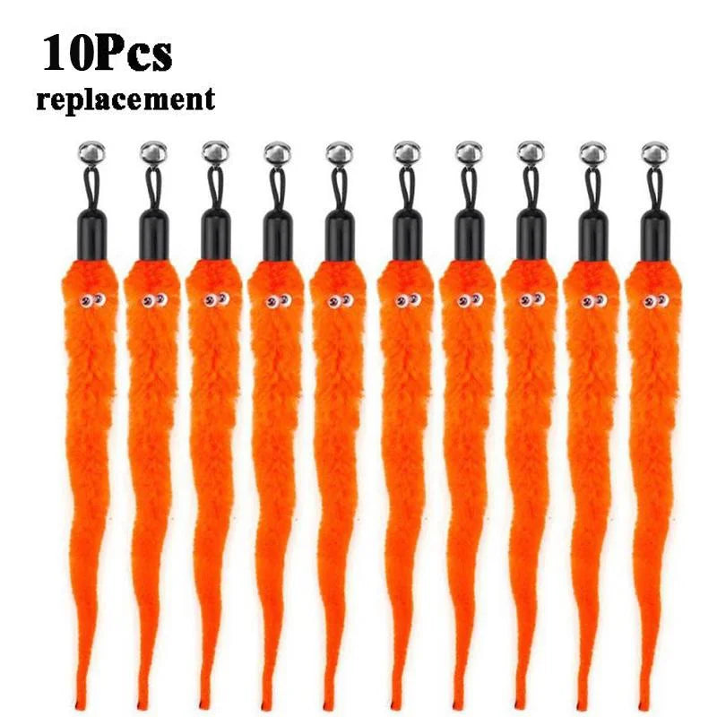 Replaceable Plush Cat Toy Worm Heads – Funny Cat Stick Accessories (5/6/10/11 Pcs)