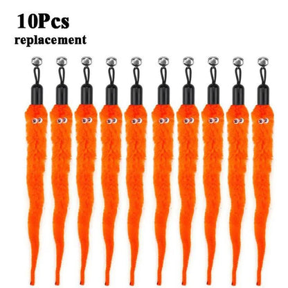 Replaceable Plush Cat Toy Worm Heads – Funny Cat Stick Accessories (5/6/10/11 Pcs)