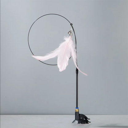Cat Teaser Wand with Bell – Replaceable Feather Head