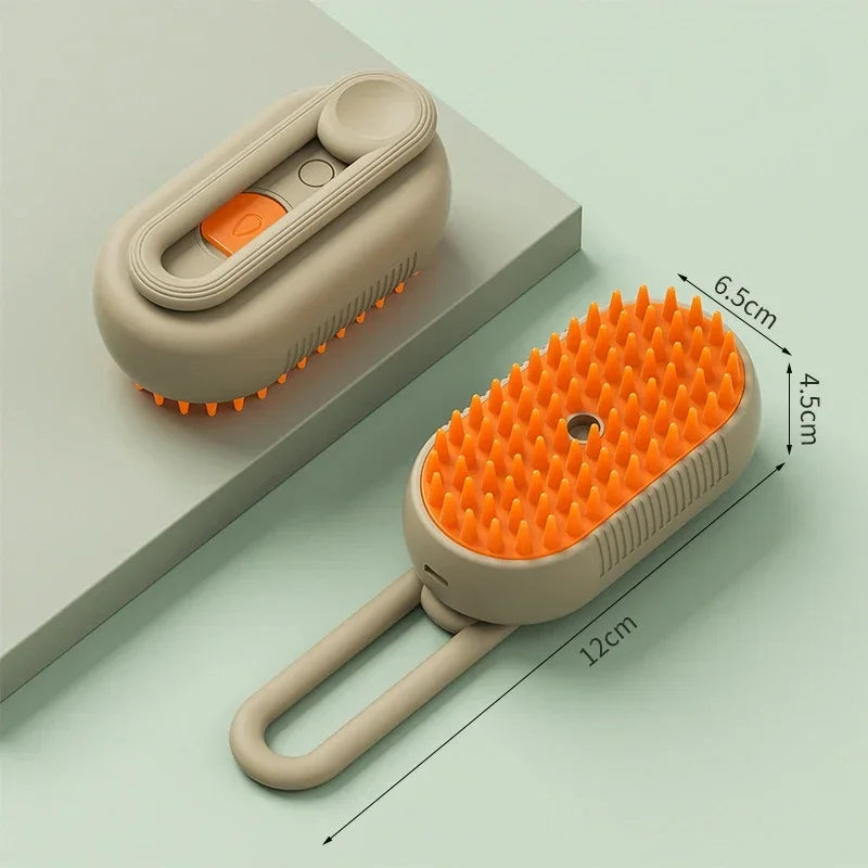 3-in-1 Steam Spray Pet Massage Brush – Hair Removal Comb for Cats & Dogs