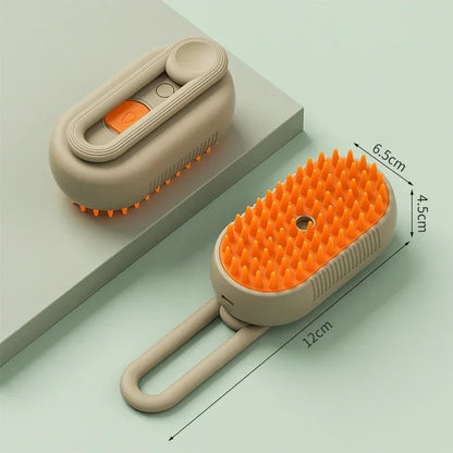 3-in-1 Steam Spray Pet Massage Brush – Hair Removal Comb for Cats & Dogs