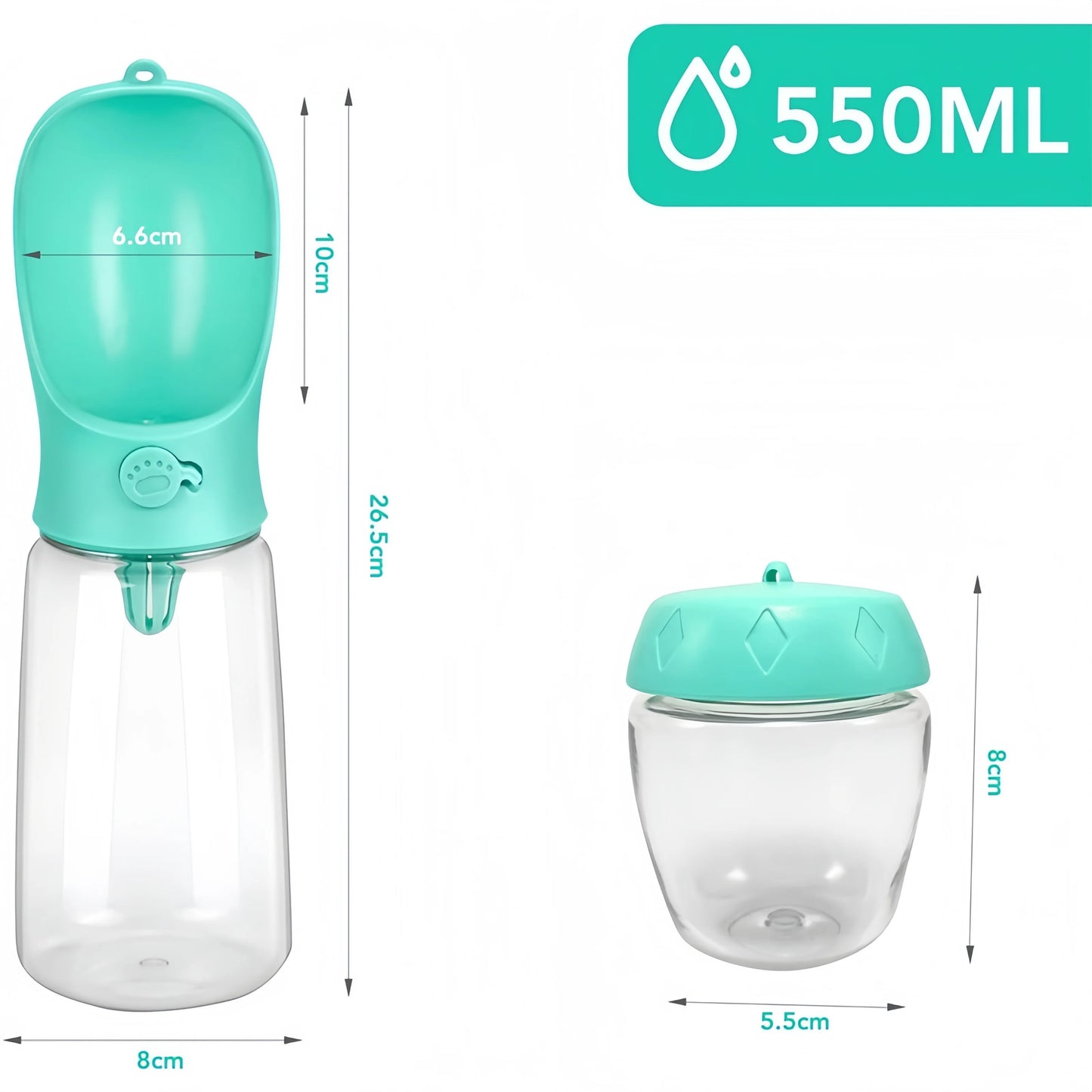 Portable Pet Water & Food Bottle – Travel Dog & Cat Dispenser