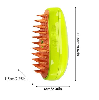 3-in-1 Electric Steam Pet Brush – Grooming & Massage Tool for Cats & Dogs