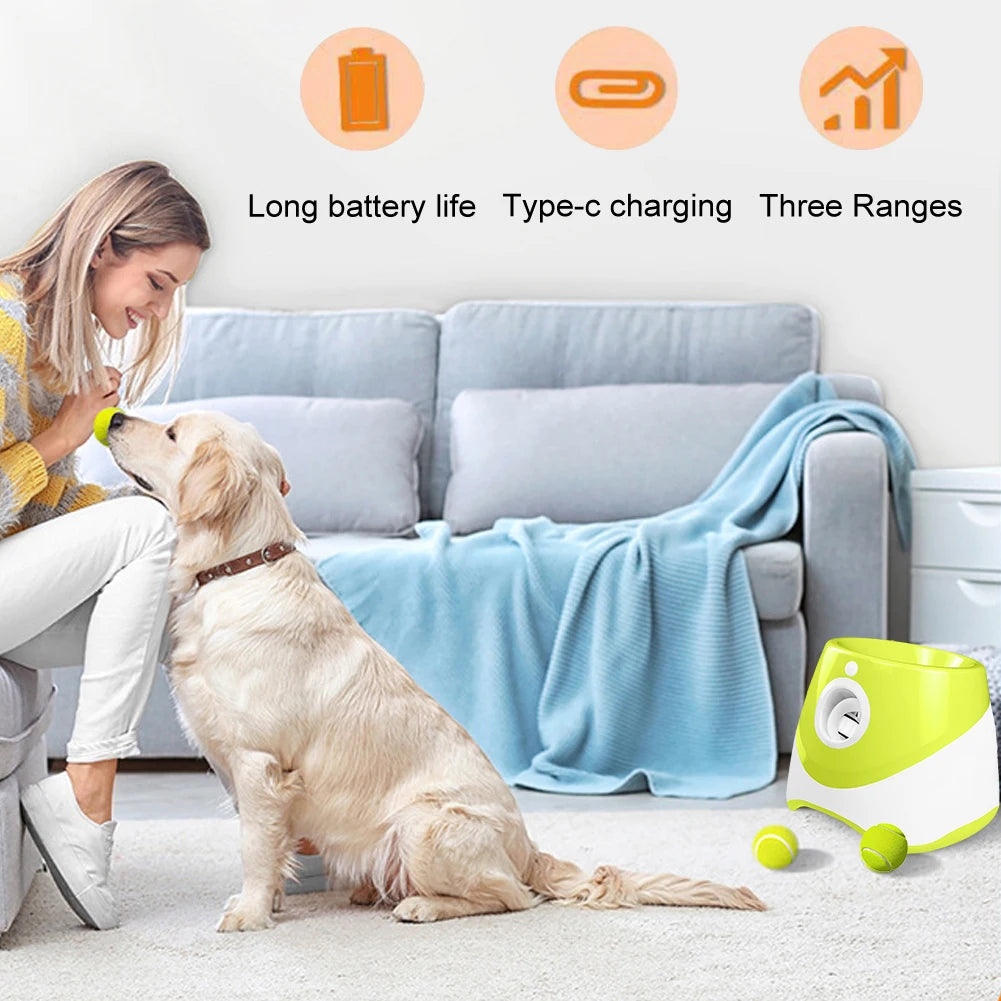 Automatic Dog Tennis Ball Launcher – Interactive Pet Toy