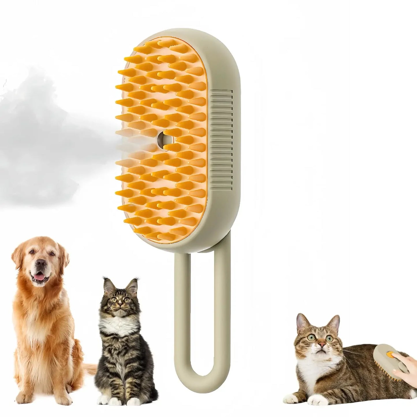3-in-1 Steam Spray Pet Massage Brush – Hair Removal Comb for Cats & Dogs