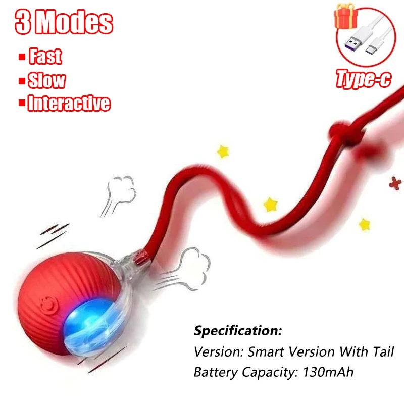Automatic Rolling Cat & Dog Ball – Rechargeable Smart Interactive Toy